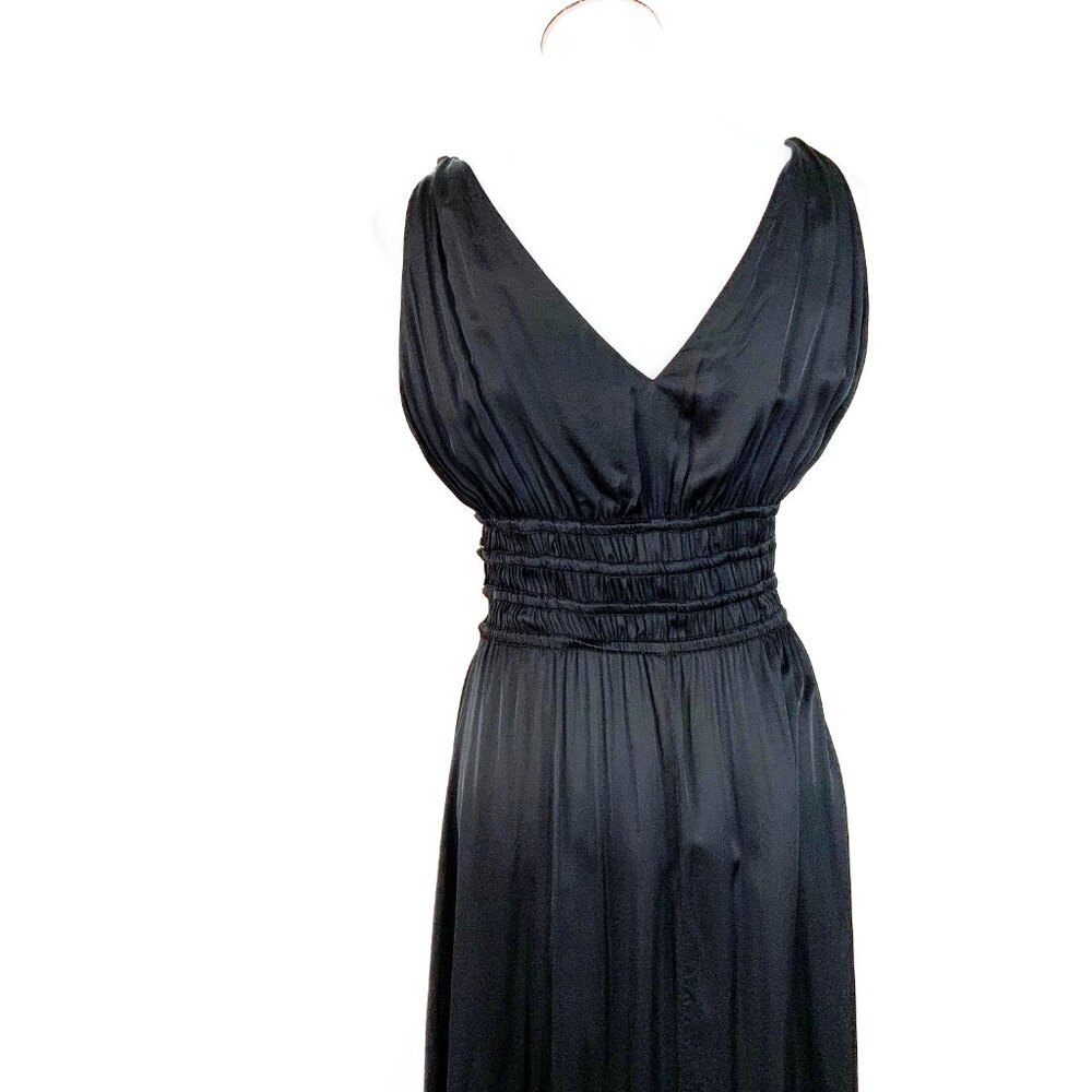 Maje Openwork Satin-Effect Black Maxi Dress Party Prom Sz 38 (4) - Picture 7 of 16